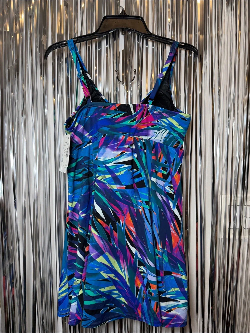 Swim Solutions Tropical Multicolor One-Piece Swimsuit Size 16 NEW - Picture 4 of 6